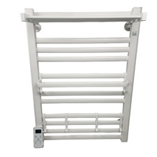 12 Bar Heated Towel Warmer & Drying Rack, Plug-In, Wall Mounted, Timer & Remote