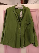 Oversize green linen-mix Zara