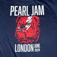 Pearl Jam Band T-Shirt (L) London 29 Jun 24 Cancelled Show Navy Alternative Rock
