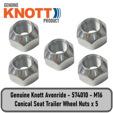 Genuine Knott Avonride 574010 M16 Conical Seat Trailer Wheel Nuts x 5