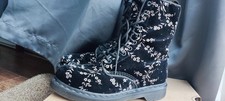 Dr. Martens AVERY VELVET floral boots 10-eyelet 1490 uk 6 eu 39 us 8
