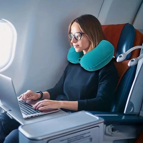 Shaped travel pillow - pillow, neck