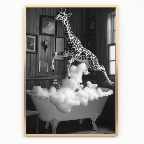 Funny bathroom giraffe - , in