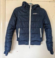 Superdry Sport Double Black Label Sports Puffer Jacket Size XS