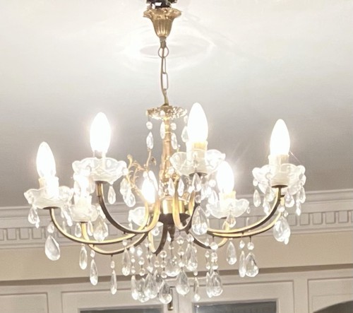 Vintage brass chandelier arm - brass, 8-arm