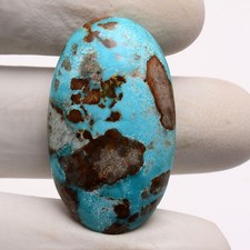 59.40 Cts Natural Persian Turquoise 37mmx21mm Oval Cabochon Untreated Gemstone