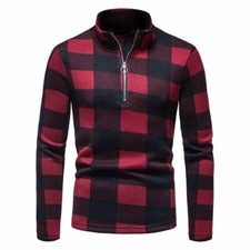 Plaid Zip Neck Jumper
