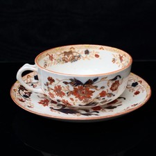 Antique Wedgwood Tea Cup and Saucer Japan Orange Imari Pattern