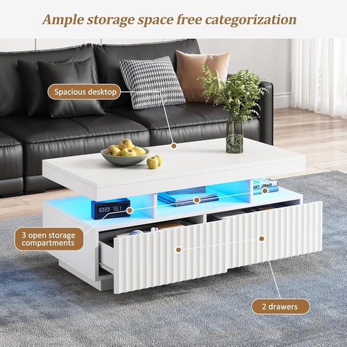 Modern coffee table - coffee, led