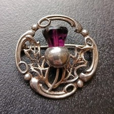 Vintage Ward Brothers Glasgow School Sterling Silver Scottish Thistle Brooch