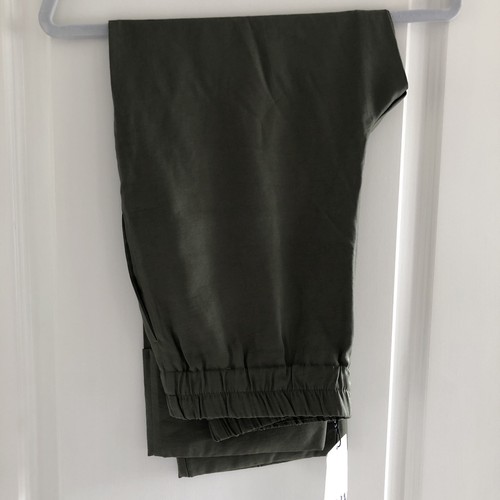 Zara khaki cropped trousers - khaki,