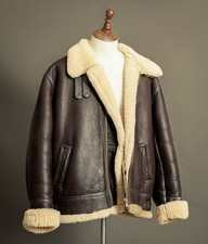 Vintage Sheepskin Shearling Flying Jacket - RAF Style,  Made in England XXL (48)