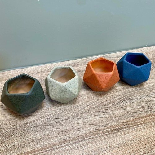 Ceramic geometric plant pots - geometric, /