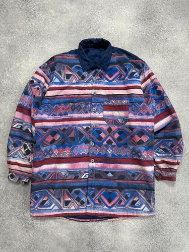 Vintage quilted overshirt mens - overshirt,