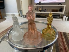 Art deco German Nude Lady Glass Frogs