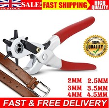 6 Sized 9'' Leather Hole Punch Heavy Duty Hand Pliers Belt Holes Puncher Tool UK