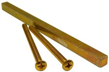 UPVC Door Handle Replacement Spindle Bar & 80mm Screws - 8mm x 160mm Spindle