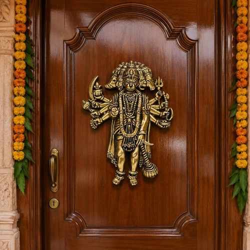Brass god panchmukhi hanuman - panchmukhi,