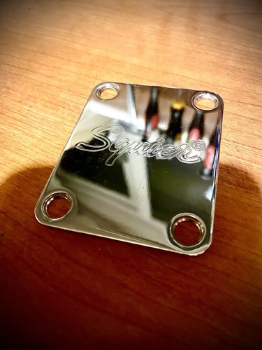 Chrome squier neck plate for - neck,