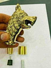 Wolf head handle solid brass