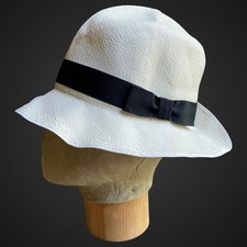 Olney Panama Hat Folding Made In England Straw Summer 60 UK 7 3/8 US 7 1/2 