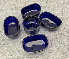 5 X Cobalt Bristol Blue Glass