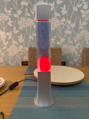 Red crooked lava lamp silver - red,