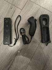 Official Black Nintendo Wii Motion Plus Remote With Nunchuck And Cover