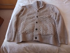 Marks And Spencers Mens Brown collared Cardigan Size Large