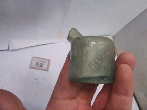 Blackwood glass inkwell - blackwood, &