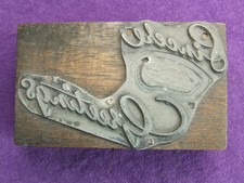 Letterpress Printing Adana SINCERE GREETINGS BLOCK Metal plate on wood Christmas