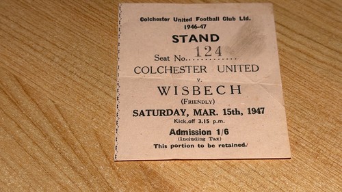 Ticket 1946 colchester - ticket,