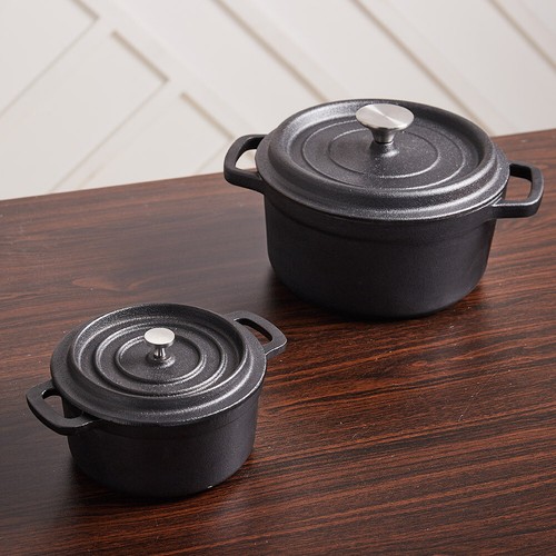 Cast iron stock pot cooking - pot,