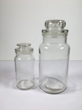 2 Vintage Retro Clear Glass