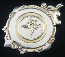 Sterling Silver Gateshead Fell Cricket Pocket Watch Fob Medal, Fattorini 1948