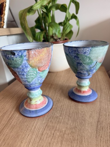 Pair handmade ceramic wine - of,