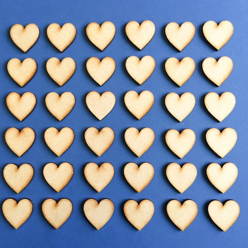 Mdf hearts laser cut - x,