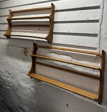 Pair Of Ercol 268 Blonde Open Plate Racks / Display Shelves