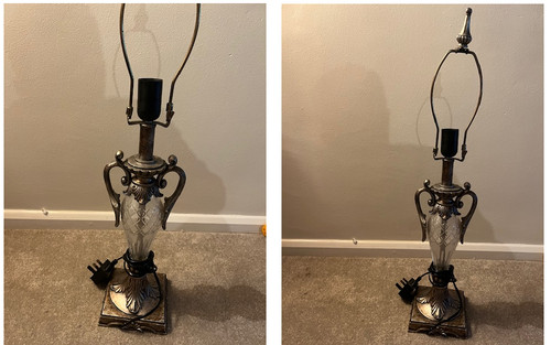 Table lamp art deco metal - table, lamp,