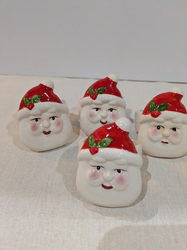 Ceramic santa napkin rings - santa,