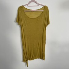 Women’s Matthew Williamson MW Yellow Slub Jersey T-shirt Dress UK Size 10