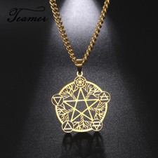 Wicca Pentagram Pendant Necklace Amulet for Eternity and Infinity Pagan Jewelry