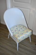 Tub Chair Seat Painted LLOYD LOOM Style Floral Patterned Seat Wooden Frame /Legs