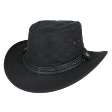 Cowboy Hat 100% Waxed Cotton Western Style Durable Bush Cap Unisex
