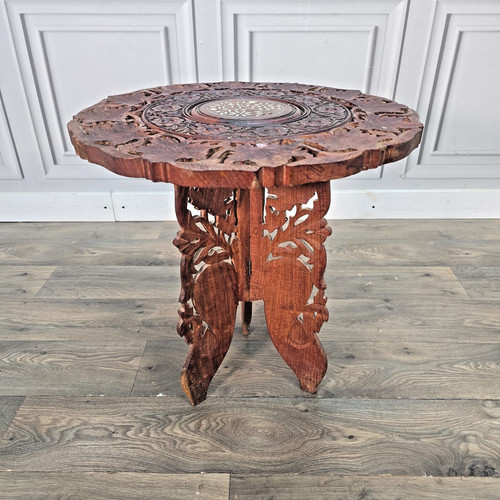 Vintage carved side table - carved,