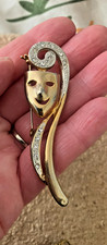 Vintage theatre mask brooch - vintage,