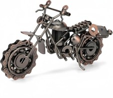 Metal Motorbike Sculpture Gift Desk Decor Vintage Art for Dad Office