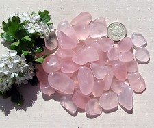 15 Pink Girasol Crystal Polished Tumblestones - Chakra - Reiki - Grid - Craft