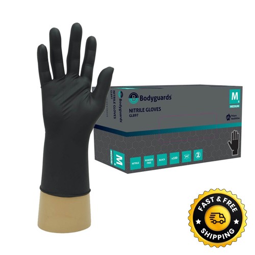 100 black nitrile gloves - 100,