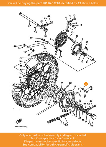 Yamaha bolt stud - stud,, 90116-08218